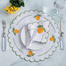 Kit 24 Pçs 12 Lugares Mesa Posta Sousplat Jogo Americano Limão Siciliano Bordado