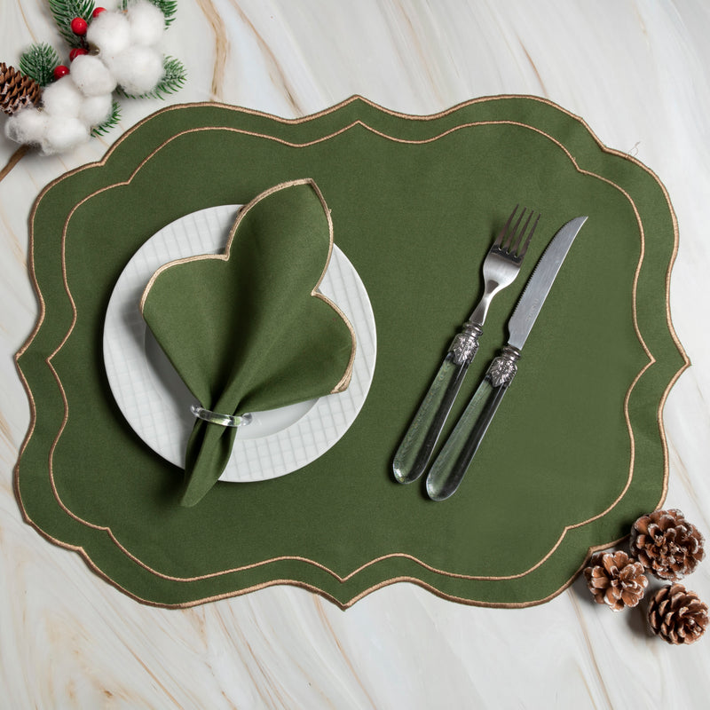 Kit 24 Pçs 12 Lugares Mesa Posta Sousplat Jogo Americano Escócia Bordado