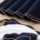 Kit 24 Pçs 12 Lugares Mesa Posta Sousplat Jogo Americano Realeza Bordado Dourado