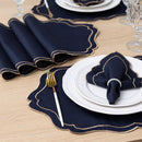 Kit 24 Pçs 12 Lugares Mesa Posta Sousplat Jogo Americano Realeza Bordado Dourado