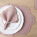 Kit 24 Pçs 12 Lugares Mesa Posta Sousplat Jogo Americano Realeza Bordado Dourado