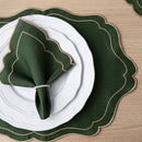 Kit 24 Pçs 12 Lugares Mesa Posta Sousplat Jogo Americano Realeza Bordado Dourado