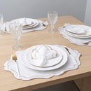 Kit 24 Pçs 12 Lugares Mesa Posta Sousplat Jogo Americano Realeza Bordado Dourado