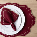 Kit 24 Pçs 12 Lugares Mesa Posta Sousplat Jogo Americano Realeza Bordado Dourado