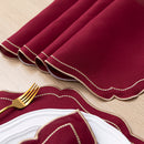 Kit 24 Pçs 12 Lugares Mesa Posta Sousplat Jogo Americano Realeza Bordado Dourado