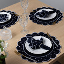 Kit 24 Pçs 12 Lugares Mesa Posta Sousplat Jogo Americano Poá