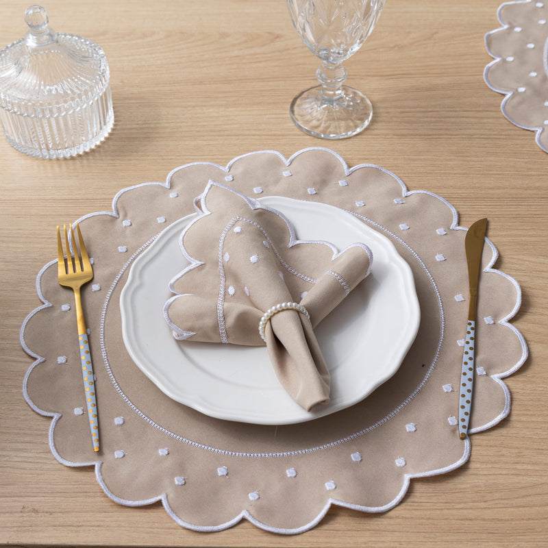 Kit 24 Pçs 12 Lugares Mesa Posta Sousplat Jogo Americano Poá