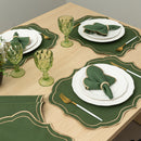 Kit 24 Pçs 12 Lugares Mesa Posta Sousplat Jogo Americano Escócia Bordado