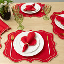 Kit 24 Pçs 12 Lugares Mesa Posta Sousplat Jogo Americano Escócia Bordado