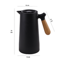 Garrafa Térmica Nórdica 1 Litro Café e Chá Bule Cabo Madeira Botão Mantém Temperatura Wood Luxo