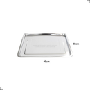 Kit 2 Bandejas De Aço Retangular Inox Rasa 40x30 Restaurante