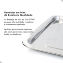 Kit 2 Bandejas De Aço Retangular Inox Rasa 40x30 Restaurante