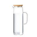 Jarra De Vidro 1 Litro Com Tampa De Bambu Hermética Garrafa de Suco