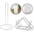 Kit Porta Papel Toalha Slim + Porta Guardanapo Para Mesa Inox Aramado