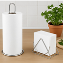 Kit Porta Papel Toalha Slim + Porta Guardanapo Para Mesa Inox Aramado