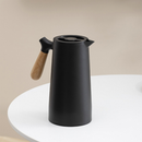 Garrafa Térmica Nórdica 1 Litro Café e Chá Bule Cabo Madeira Botão Mantém Temperatura Wood Luxo