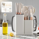 Kit Completo de Cozinha 19 Peças – Utensílios de Silicone com Cabo de Madeira + Facas e Tábua