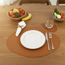 Jogo Americano Sousplat de Couro com Porta Copos para Mesa Jantar com 2 4 6 8 Peças Premium