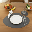 Jogo Americano Sousplat de Couro com Porta Copos para Mesa Jantar com 2 4 6 8 Peças Premium