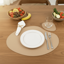 Jogo Americano Sousplat de Couro com Porta Copos para Mesa Jantar com 2 4 6 8 Peças Premium