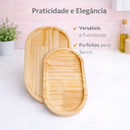 Tábua de Frios + Petisqueira de Madeira para Servir - KIT Mesa Posta