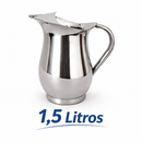 Jarra Inox com Separador de Gelo 1,5 / 2 Litros para Sucos Água e Bebidas Lisa e Resistente