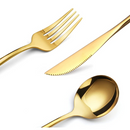 Belifou Kit 24 Jogo De Talheres Inoxidável 416 Suprimentos Cozinha Talheres Dourados Talheres