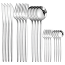 Belifou Kit 24 Jogo De Talheres Inoxidável 416 Suprimentos Cozinha Talheres Dourados Talheres