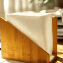 Kit Bambu Porta Guardanapo + Suporte de Papel Toalha Grande para Mesa Bancada Cozinha