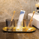 Bandeja Aco Inoxidavel Luxo Decorativa para Jóias Alimentos Dourado