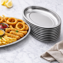 10 Bandeja 35x21cm Oval Travessa Inox Restaurante Porção Atacado