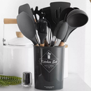 Kit Utensílios de Cozinha em Silicone 12 Peças com Suporte