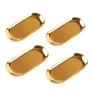 Bandeja Aco Inoxidavel Luxo Decorativa para Jóias Alimentos Dourado