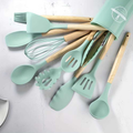 Kit Utensílios de Cozinha em Silicone 12 Peças com Suporte
