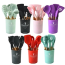 Kit Utensílios de Cozinha em Silicone 12 Peças com Suporte
