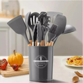 Kit Utensílios de Cozinha em Silicone 12 Peças com Suporte