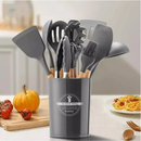 Kit Utensílios de Cozinha em Silicone 12 Peças com Suporte