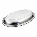 10 Bandeja 35x21cm Oval Travessa Inox Restaurante Porção Atacado