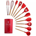 Kit Utensílios de Cozinha em Silicone 12 Peças com Suporte