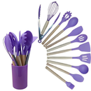 Kit Utensílios de Cozinha em Silicone 12 Peças com Suporte